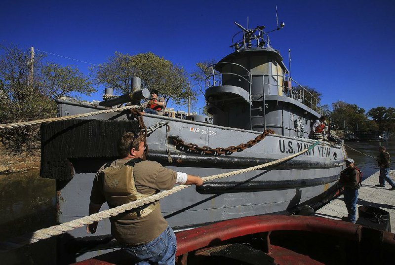 The Hoga, a World War II tugboat at the Arkansas Inland Maritime Museum in North Little Rock, shown here in a Nov. 2, 2015 file photo, has been cleared for visitors to go below decks just in time for the museum’s observance of Pearl Harbor Day. The tug survived the Dec. 7, 1941, attack by the Japanese and became part of the museum in 2015.
