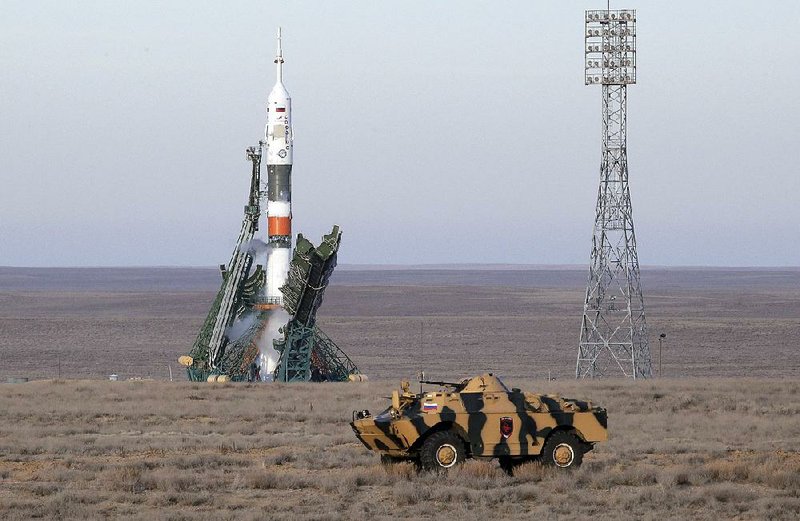 This Soyuz MS-11 space ship launched U.S. astronaut Anne McClain, Russian cosmonaut Оleg Kononenko and Canadian Space Agency astronaut David Saint Jacques to the International Space Station at the Russian-leased Baikonur cosmodrome in Kazakhstan on Monday. 