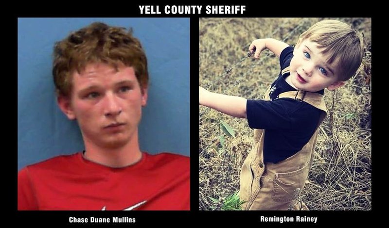 Chase Duane Mullins, 20, and Remington Rainey are shown in these photos released by the Yell County sheriff's office.