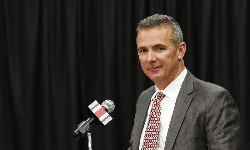 Ohio State NCAA college football head coach Urban Meyer answers questions during a news conference announcing his retirement Tuesday, Dec. 4, 2018, in Columbus, Ohio. 