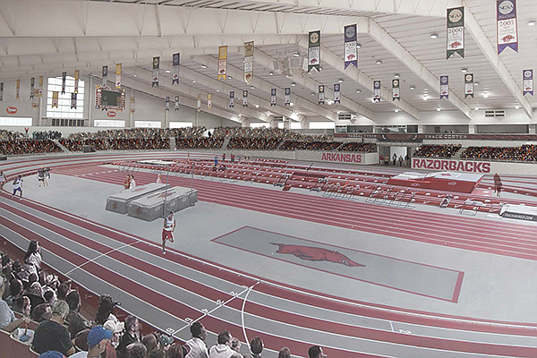 Submitted photo An artist's rendering shows Randal Tyson Track Center in Fayetteville following a proposed renovation to the facility.