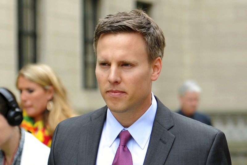 In this June 9, 2014 file photo Bill Stepien, , leaves the New Jersey State House. White House political director Bill Stepien and Justin Clark, the director of the office of public liaison, are leaving the administration to work on President Donald Trump's re-election campaign. Both are veterans of Trump's 2016 operation. (AP Photo/The Record of Bergen County, Amy Newman)