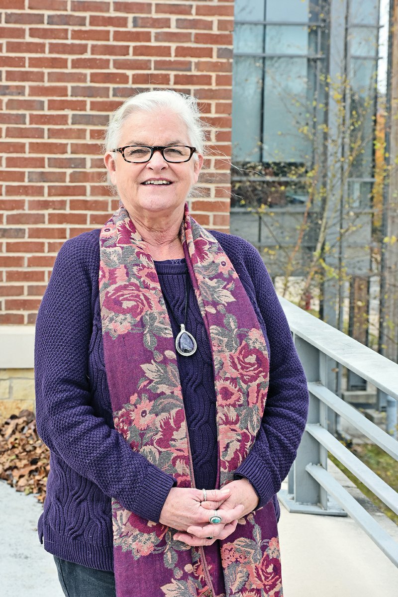Debbie Thompson stands on the Arkansas State University-Beebe’s Heber Springs campus, where she works as admissions coordinator. She was named 2018 Volunteer of the Year by the Heber Springs Area Chamber of Commerce. Thompson said she’s appreciative of the honor, but she prefers to be a behind-the-scenes person.