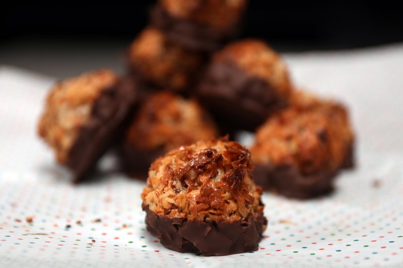 Chocolate-dipped Macaroons