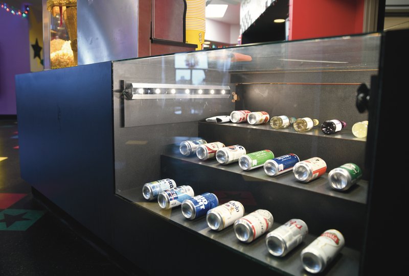 A small corner of the Stars Cinema 6 concession counter in El Dorado now contains a selection of canned domestic and imported beers and wine. Only those of age, attending PG-13 and R-Rated films are served, to go with a two-drink max.