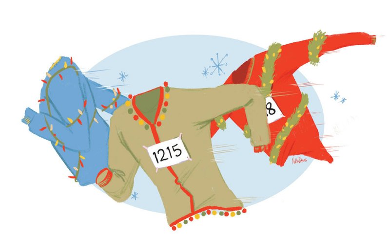 Arkansas Democrat-Gazette Ugly Sweater Race illustration. 