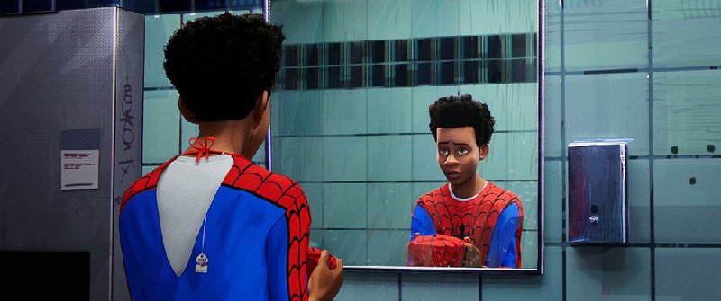 Biracial Brooklyn teen Miles Morales (voice of Shameik Moore) is the Spider-Man in his reality, and the principal hero of the buzzy animation feature Spider-Man: Into the Spider-Verse.