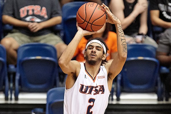 UTSA guard Jhivvan Jackson is averaging 16.8 points per game entering Saturday's contest with Arkansas in North Little Rock. 