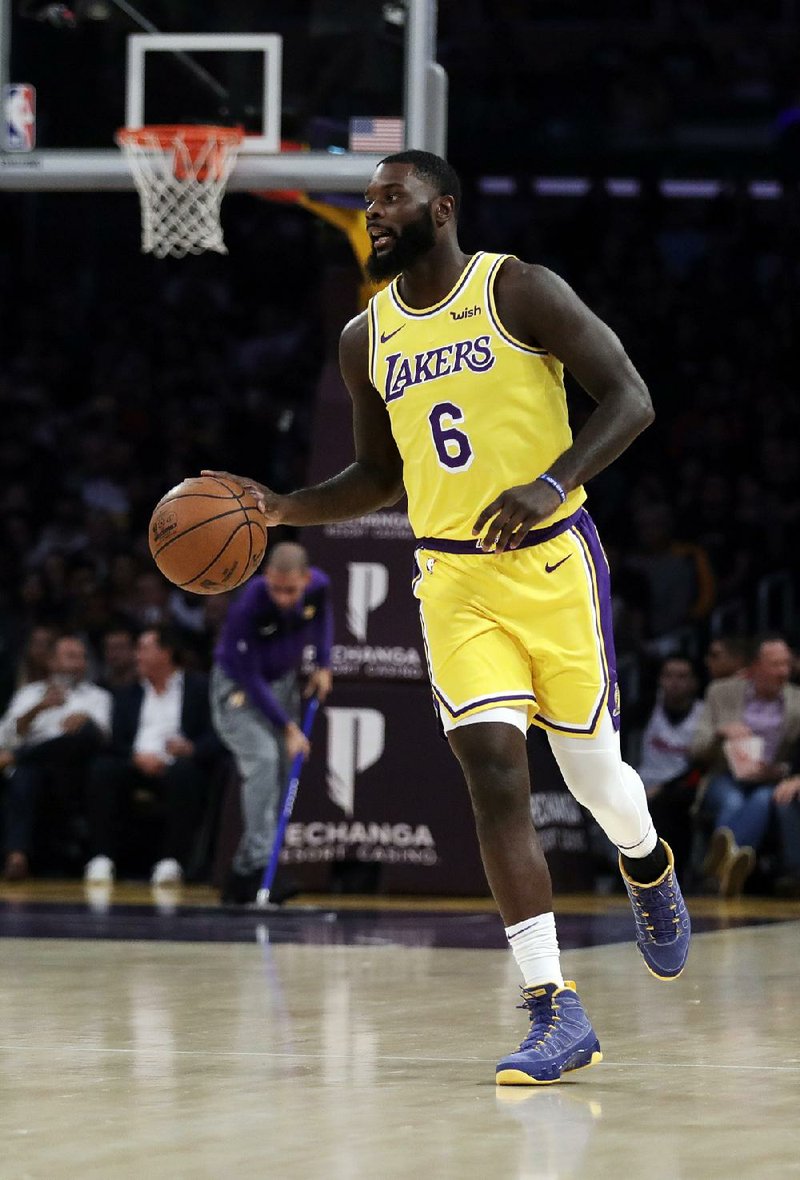 Lance Stephenson (above) was called for a technical foul during the Los Angeles Lakers’ 128-100 victory over the Charlotte Hornets on Saturday night. Stephenson was strumming an air guitar in the direction of Hornets rookie Miles Bridges.