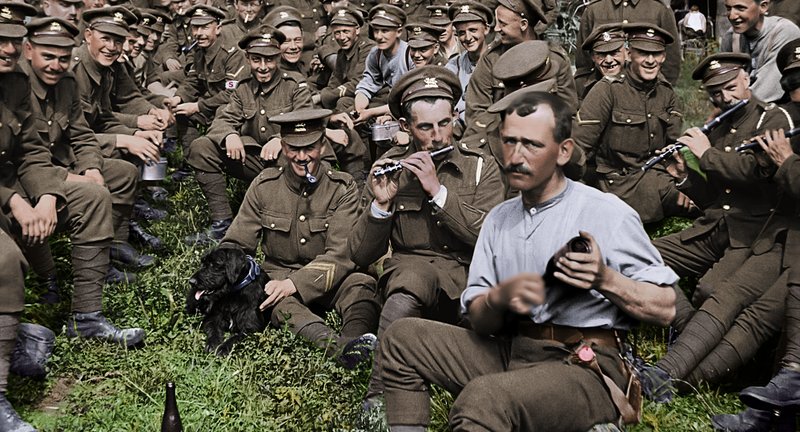 This image released by Warner Bros. Entertainment shows a scene from the WWI documentary &quot;They Shall Not Grow Old,&quot; directed by Peter Jackson. Jackson drew on all the technical know-how of his big-budget spectacles to turn hundreds of hours of footage from the Western Front and audio of surviving soldiers into a seamless, unobstructed portrait of the war as seen from the British trenches. Jackson altered frame rates, colorized and turned 3-D the footage, even employing lip readers to capture dialogue. (Warner Bros. Entertainment via AP)