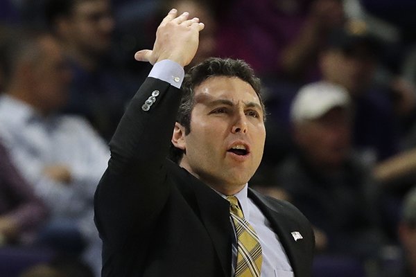 Georgia Tech head coach Josh Pastner reacts as he watches his team during the first half of an NCAA college basketball game against Northwestern, Wednesday, Nov. 28, 2018, in Evanston, Ill. (AP Photo/Nam Y. Huh)

