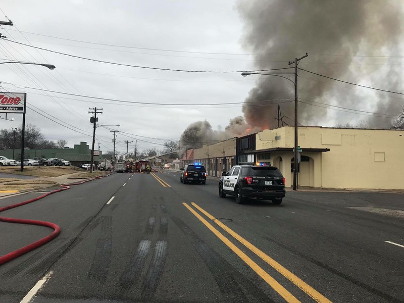 A fire on Albert Pike Road in Hot Springs has shut down the entire street. 