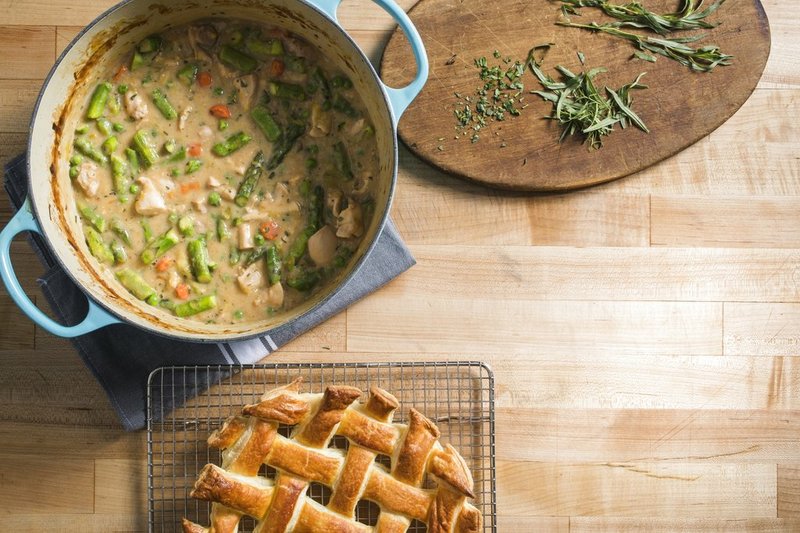 Make a stressfree classic chicken pot pie with only 1 pot