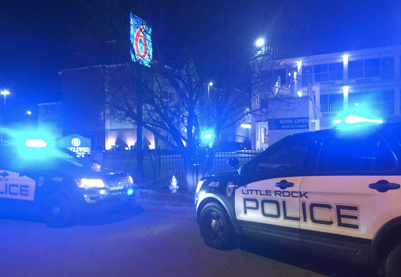 An officer-involved shooting was reported at a Motel 6 in Little Rock.