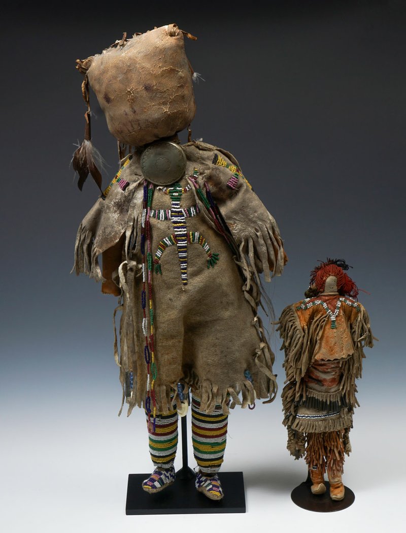 Courtesy Photo The Museum of Native American History knows kids love dolls, and these are on display over the holidays. The largest doll is from the Southern Plains and measures over 22 inches in height. The shorter doll is Lakota Sioux, and it's 12 inches tall. Both are from the late 1800s and are made from leather, decorated with fringe and glass beads.