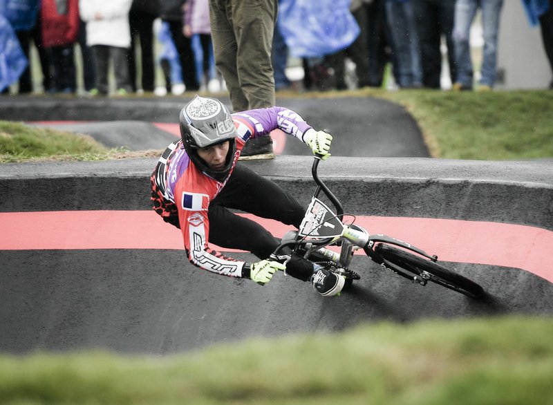 NWA Democrat-Gazette/CHARLIE KAIJO The Jones Center's new Runway Bike Park in Springdale is the largest pump track in North America and hosted the Red Bull Pump Track World Championships in October.