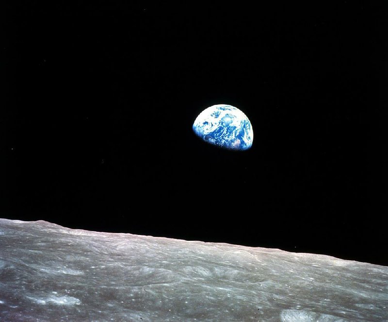 Earth rises above the moon’s surface during the Apollo 8 mission on Dec. 24, 1968. 