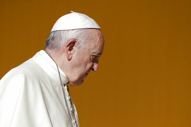 FILE - In this Sept. 15, 2018, file photo, Pope Francis arrives in Piazza Armerina, Sicily. It has been a wretched year for Francis, whose blind spot on clergy sex abuse conspired with events beyond his control to threaten his legacy and throw the Catholic hierarchy into a credibility crisis not seen in modern times. (AP Photo/Andrew Medichini, File)