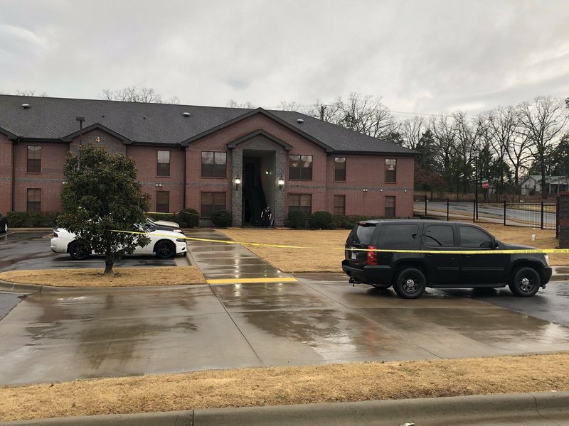 Authorities investigate a homicide in this photo posted on the Conway Police Department's Twitter page. story.lead_photo.caption