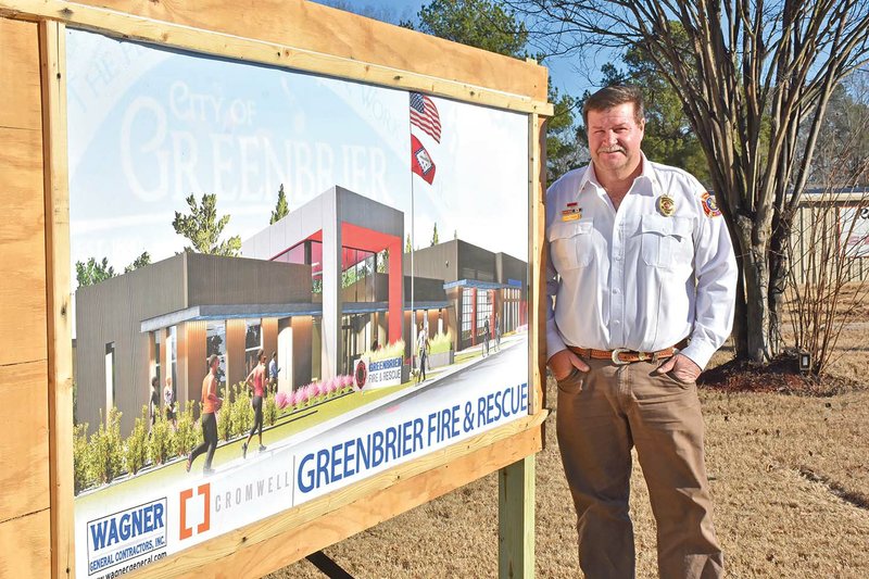 Greenbrier Fire Chief Tim Tyler said plans for the Greenbrier Fire and Rescue station include living quarters for firefighters as the city moves toward a full-time fire department. A groundbreaking was held earlier this month for the station, which is estimated to be completed by the end of 2019.