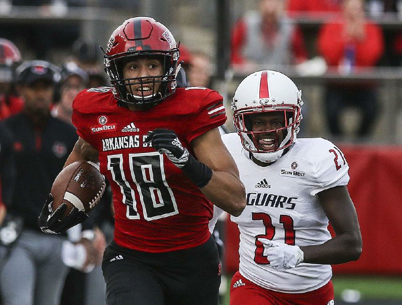 Arkansas State wide receiver Justin McInnis, who has caught 56 passes for 694 yards and 5 touchdowns, is among a group of seniors who will be playing in their final game for the Red Wolves today as they take on Nevada in the Arizona Bowl. 