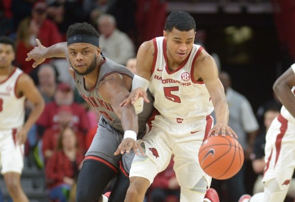 Arkansas Austin Peay Friday, Dec. 28, 2018, during the Razorbacks' 76-65 win in Bud Walton Arena. Visit nwadg.com/photos to see more photographs from the game.