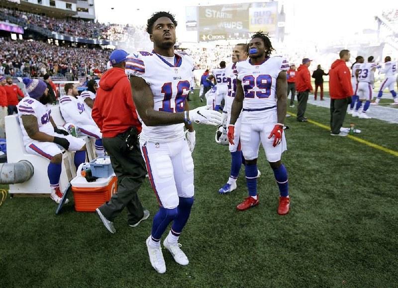 Buffalo Bills wide receiver Robert Foster (16) bought a 14-year-boy some Adidas Yeezy shoes in late November, earning praise from the boy’s mother on a Facebook post. “It made my young man’s night,” Lori Stearns posted.