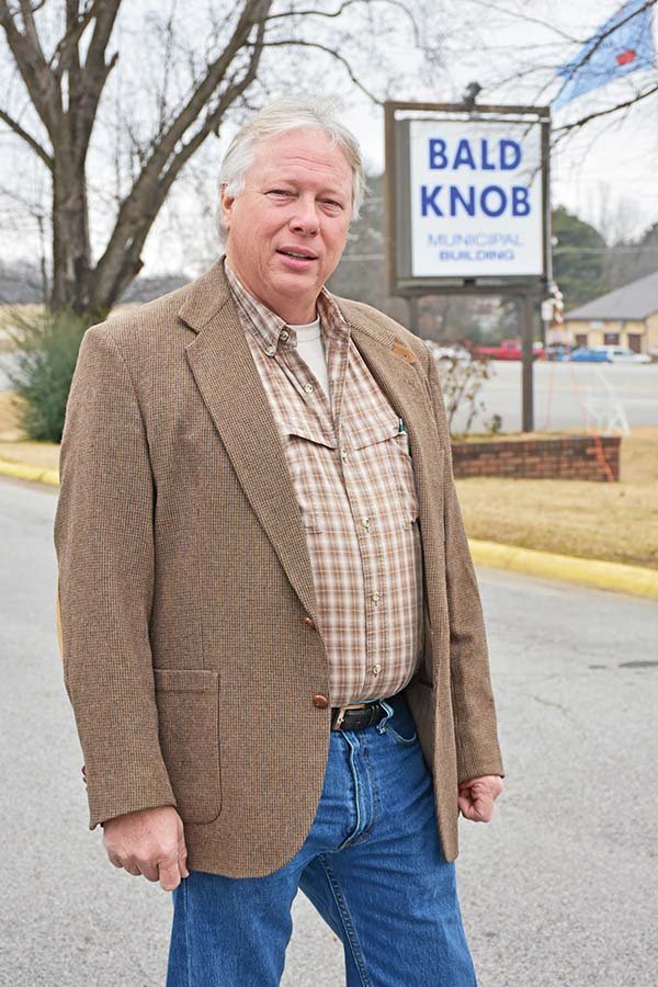 Barth Grayson, mayor-elect of Bald Knob, stands outside Bald Knob City Hall, where he will take over as mayor Jan. 1. Grayson, who defeated incumbent Beth Calhoun in the Republican primary, defeated independent candidate Robert Carpenter in the Nov. 6 general election. Grayson had previously run for mayor several times before winning this year.
