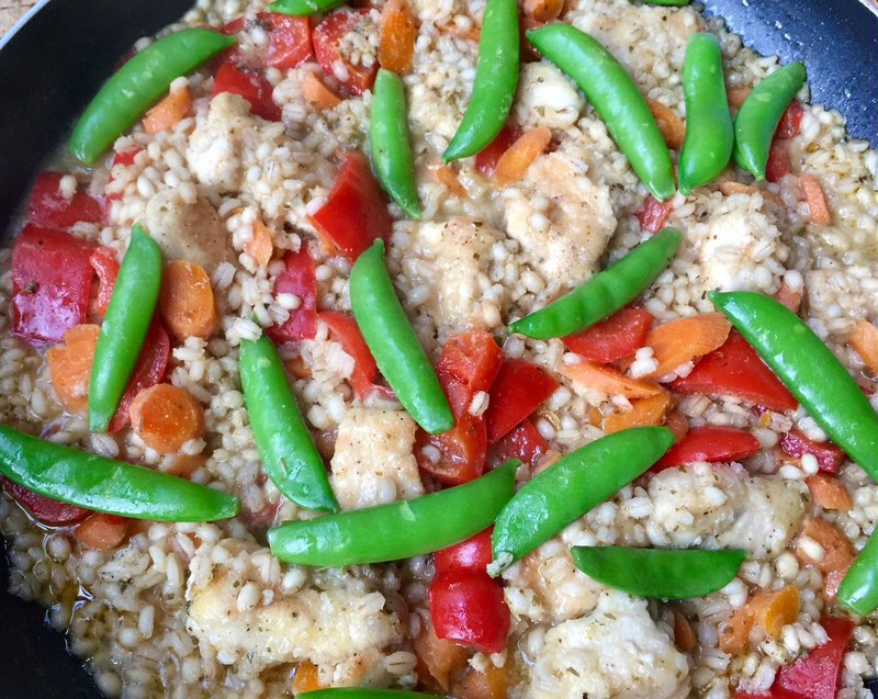 Lemon Chicken With Barley and Vegetables