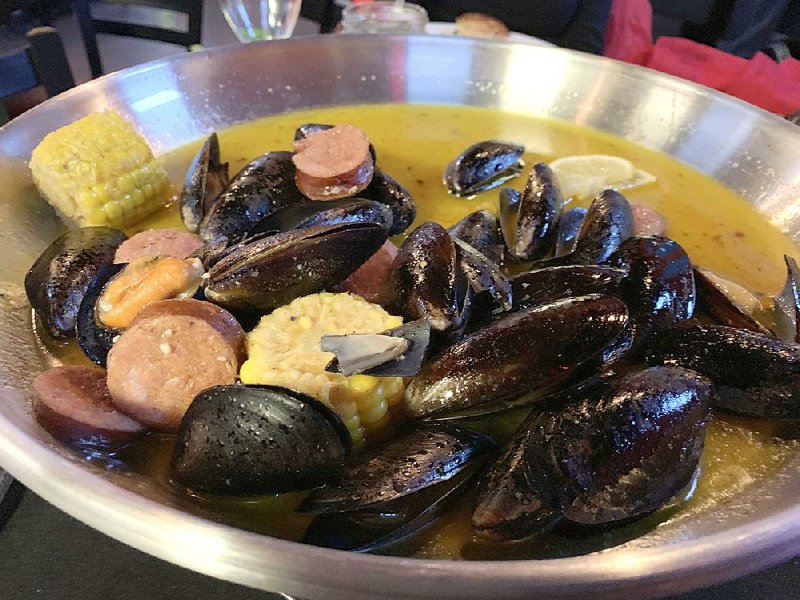 We built a Steamed Platter with mussels, corn and sausage at The Capital’s Seafood House.
