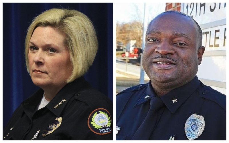 Former assistant chief Alice Fulk (left) and assistant chief Hayward Finks are shown in these file photos.