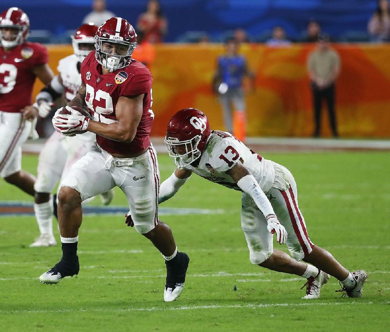 Alabama tight end Irv Smith Jr. has 40 catches for 667 yards and 7 touchdowns this season entering Monday night’s national championship game against Clemson.