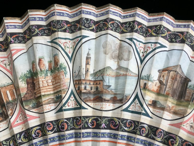 Photo courtesy Debbie Weddle Italian Grand Tour fans like this one from the late 1700s illustrate the famous sites of Italy and were popular souvenirs for travelers.