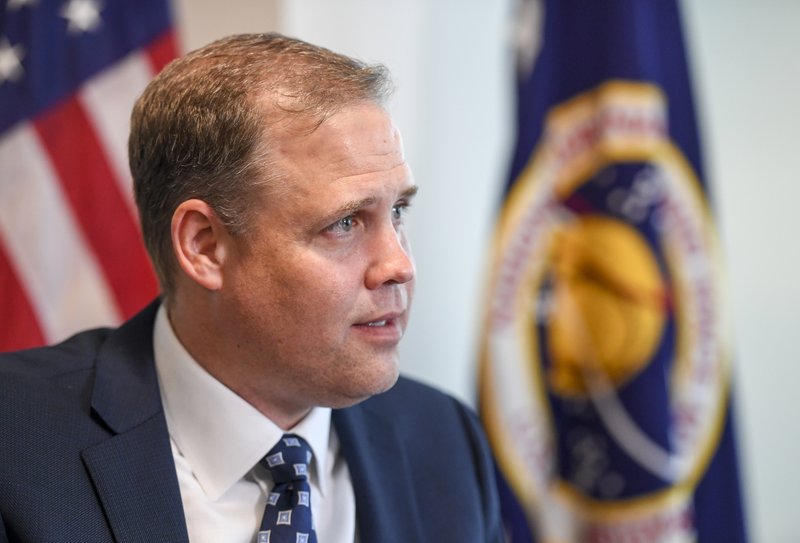 NASA Administrator Jim Bridenstine during an interview in his office.  Washington Post photo by Jonathan Newton.