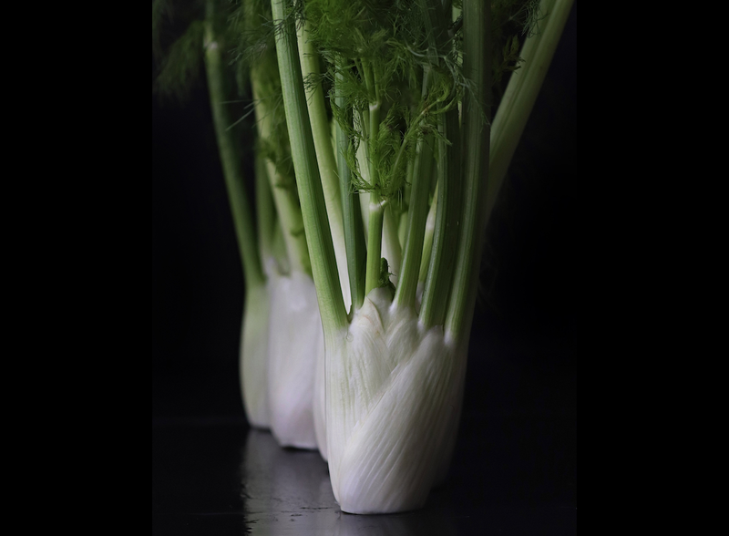 Fennel’s white bulb and green fronds have a mild licoricelike flavor.
