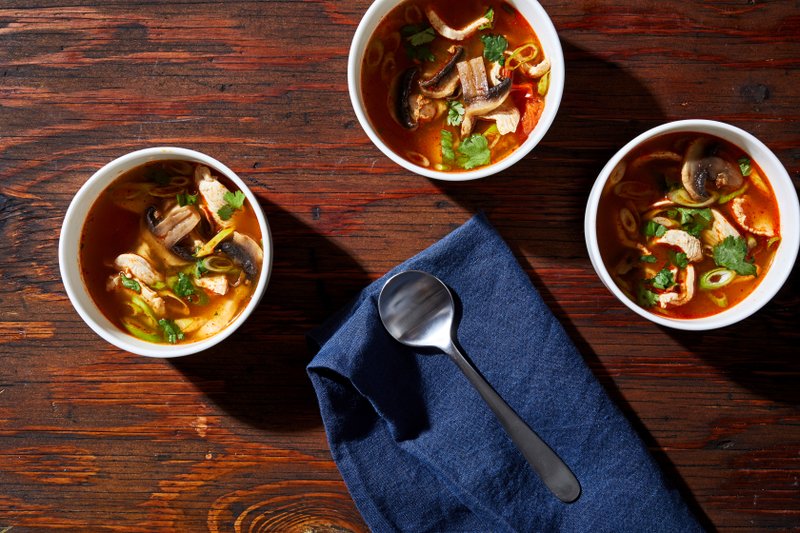 For The Washington Post/STACY ZARIN GOLDBERG Spicy Lemon Grass Soup (Tom Yum Gai)