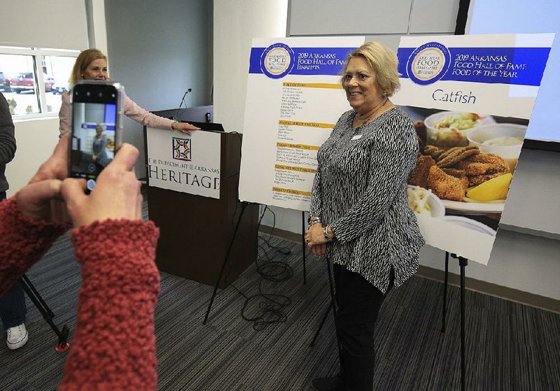 Loretta Tacker, owner of the Shake Shack in Marion, poses for a photo Thursday after a news conference at the Department of Arkansas Heritage where she was named a finalist for the Arkansas Food Hall of Fame in the Proprietor of the Year category. The Arkansas Food Hall of Fame committee revealed the finalists in four categories and the Food of the Year for this year’s Arkansas Food Hall of Fame. 