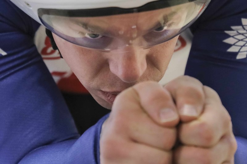 Jason Macom was a road and track cyclist before a devastating injury that ruined his ankle. After suffering and failed surgeries, he had the leg amputated below the knee. He resumed racing and recently won a national championship on the track. (Arkansas Democrat-Gazette/JOHN SYKES JR.) 