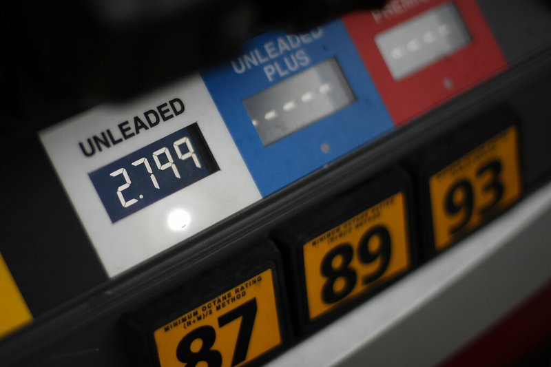 In this Nov. 16, 2018, file photo the price of gas is displayed at a pump in West Mifflin, Pa. On Friday, Jan. 11, 2019, the Labor Department reports on U.S. consumer prices for December. (AP Photo/Gene J. Puskar, File)