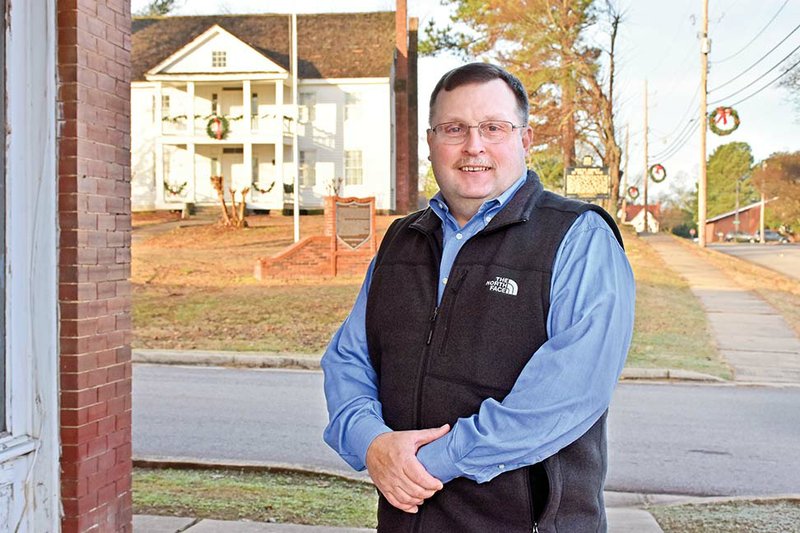 New Pottsville Mayor Randy Tankersley stands downtown with Potts Inn in the background. He grew up in Pottsville but moved to several communities before coming back in 2004 to his hometown with his wife, Ronda. He became a volunteer firefighter, then a police officer. He left the Pottsville Police Department in December to become the city’s mayor after winning a runoff for the office.