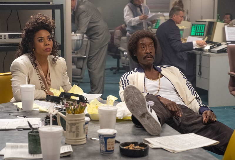 Regina Hall as Dawn Darcy and Don Cheadle as Maurice Monroe in "Black Monday."
