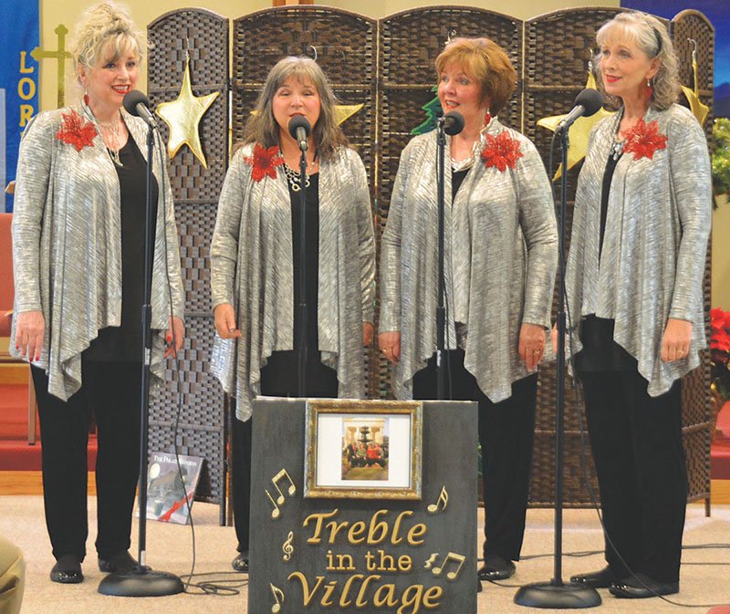 Submitted photo TREBLE TIME: The members of Treble in the Village Quartet are, from left, Kathy Allison, Patty Van Cleave, Sharon Gardner and Kristi Ponder.