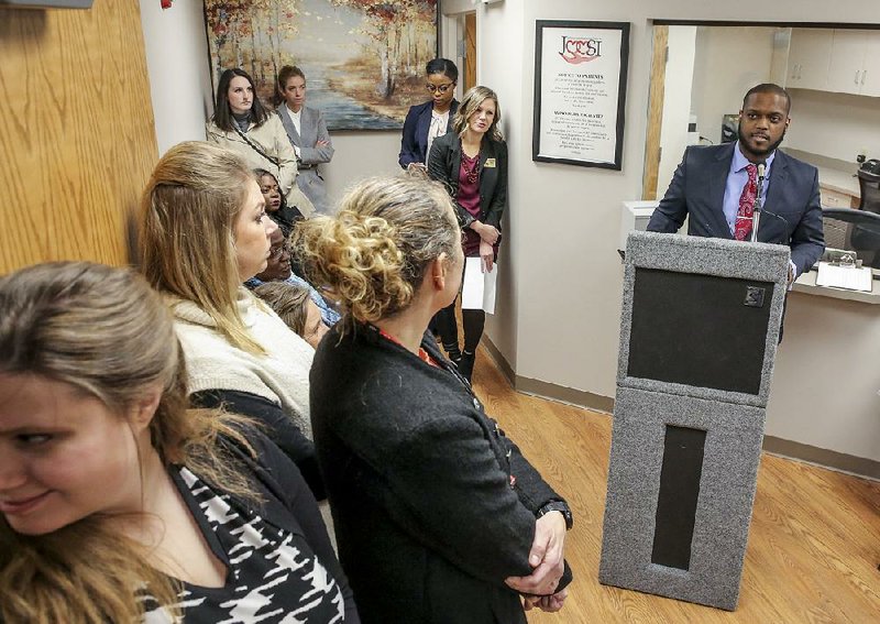 A grand opening for a medical clinic was held Tuesday morning in Little Rock, in the basement of the Jericho Way Resource Center on Springer Boulevard. Ivan Hudson, chairman of the board of the Jefferson Comprehensive Care System, spoke at the event. Called the Open Hands Clinic, the facility is operated by JCCSI. 