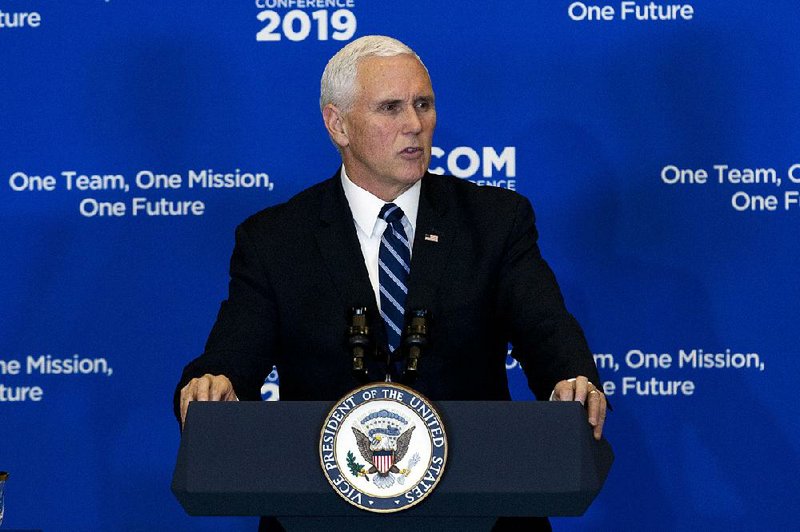 Vice President Mike Pence, speaking Wednesday at the State Department, said the Islamic State “caliphate has crumbled” and the militant group has been defeated. His remarks were made after military officials announced the death of four Americans in a suicide attack in Syria that was claimed by the Islamic State group. 