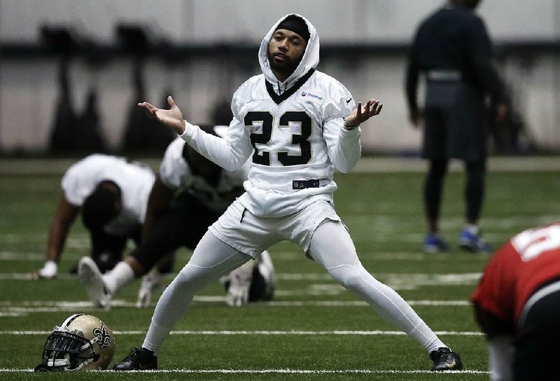 New Orleans Saints cornerback Marshon Lattimore performing to the