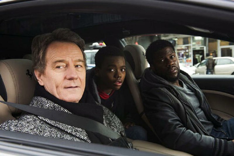 Bryan Cranston (left), Jahi Di’Allo Winston and Kevin Hart star in STX Entertainment’s The Upside. The film knocked Aquaman out of the top spot and made about $19.6 at last weekend’s box office.