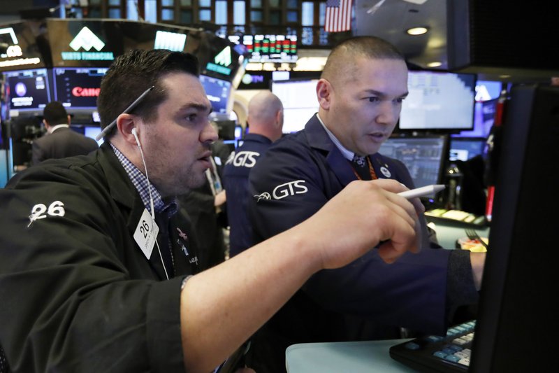 nullFILE- In this Jan. 11, 2019, file photo, trader Joseph Lawler, left, and specialist Mark Otto work on the floor of the New York Stock Exchange. The U.S. stock market opens at 9:30 a.m. EST on Thursday, Jan. 17. (AP Photo/Richard Drew, File)