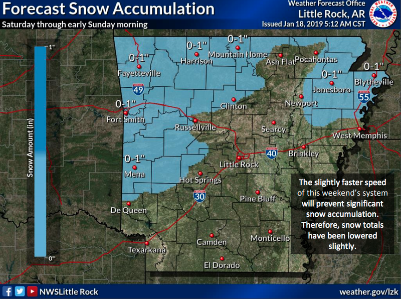 This National Weather Service graphic details possible snow totals Saturday.
