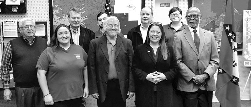 Submitted photo DEMOCRATIC PARTY LEADERS: The Democratic Party of Garland County on Wednesday elected executive officers, board members, and an election commissioner for the 2019-20 term. Back, from left, are Larry Williams, Kent Bard, Timothy Yates, Mark Toth and Nicholas Sabaj, and front, from left, are Cortney McKee, Lee Crawford, Hayden Shamel and Elmer Beard.