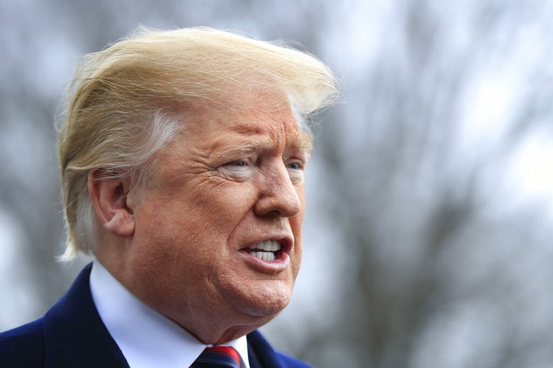 President Donald Trump speaks to reporters before leaving the White House in Washington, Saturday, Jan. 19, 2019.